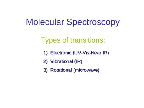 TYPES OF TRANSITIONS: In U.V spectroscopy molecule .